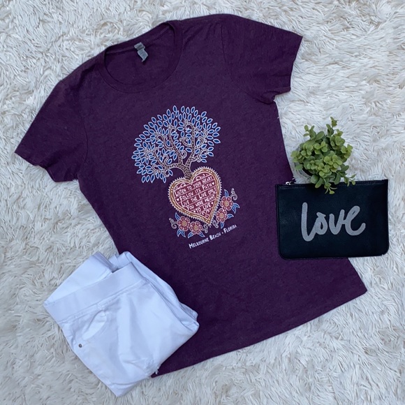 Next Level Apparel Heart Graphic Tee 💗 Purple - Picture 2 of 10